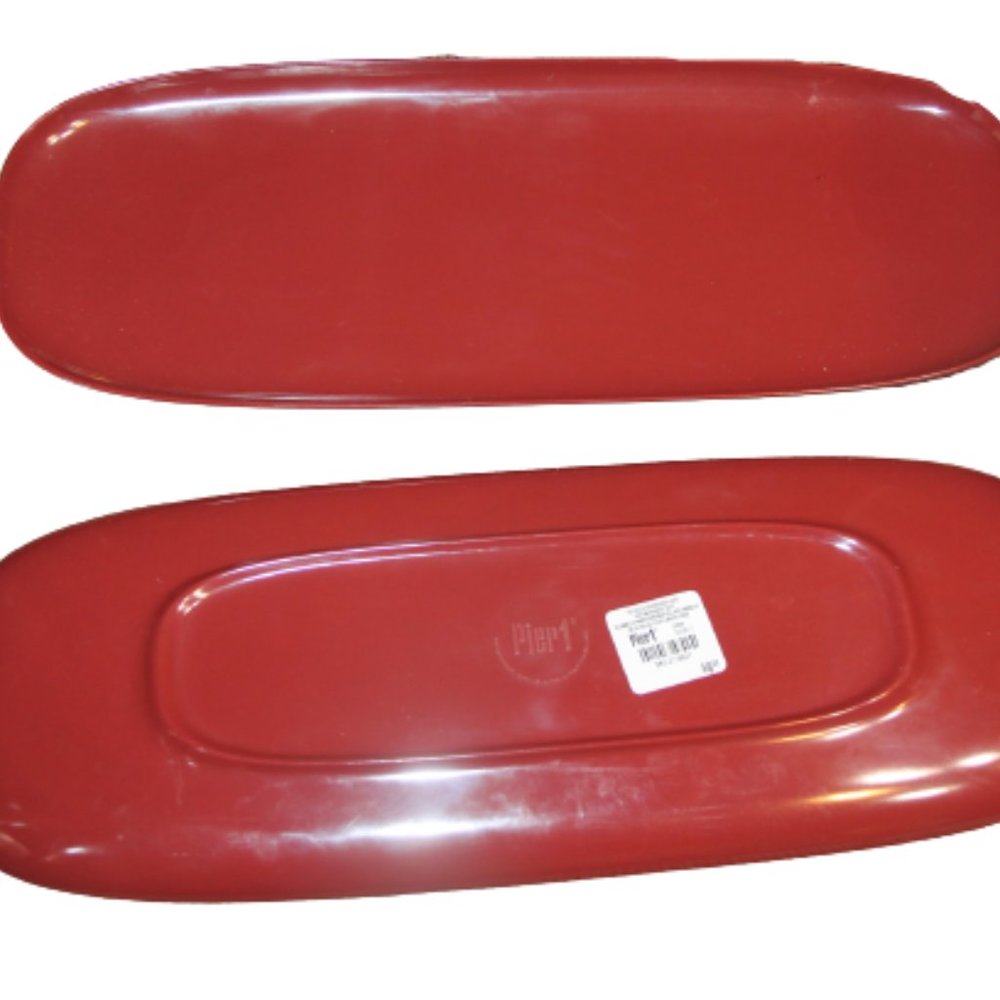 Pier one Imports 2 brick red serving plates /trays